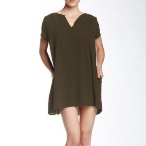 NWT Lush Split Neck Green Dress Size S